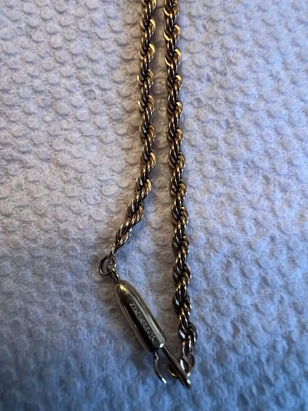 Vintage Krementz Gold Tone Twisted Rope Chain Necklace 24 inch